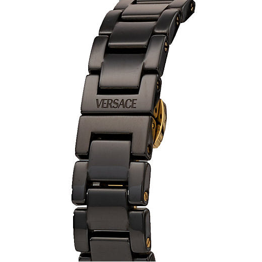 Versace DV One Mini Black Dial Black Steel Strap Watch for Women - VE9F00124
