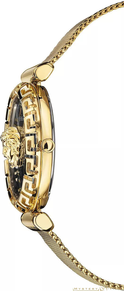 Versace Palazzo Empire Greca Black Dial Gold Mesh Bracelet Watch for Women - VEDV00519
