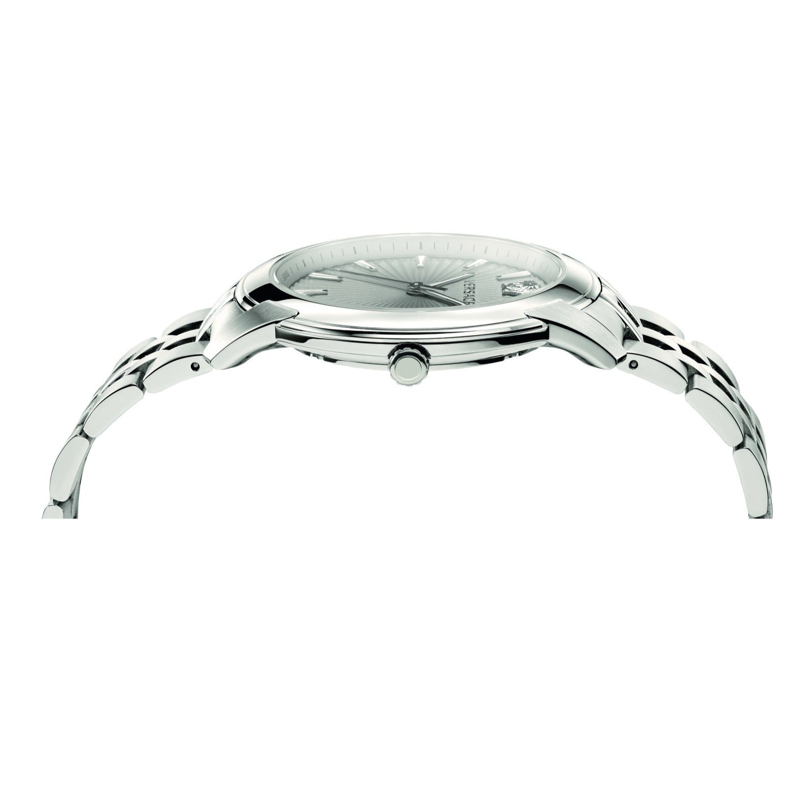 Versace V-Urban Light Blue Dial Silver Steel Strap Watch for Men - VELQ00419