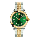Versace Hellenium Green Dial Two Tone Steel Strap Watch for Men - VEVK00620
