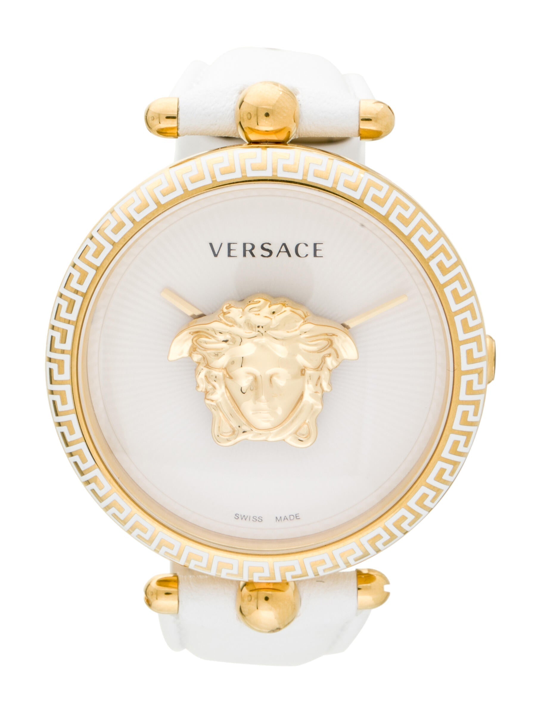 Versace Palazzo Empire White Dial White Leather Strap Watch for Women - VCO040017
