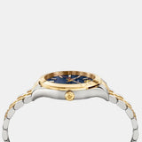 Versace Hellenyium Quartz Blue Dial Two Tone Steel Strap Watch For Men - VEVK00520
