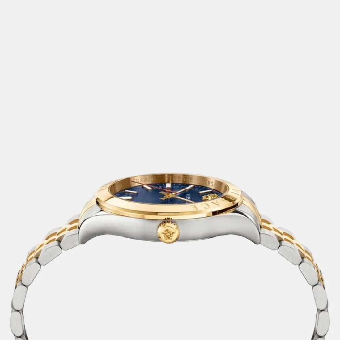 Versace Hellenyium Quartz Blue Dial Two Tone Steel Strap Watch for Men - VEVK00520