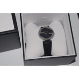 Gucci G Interlocking Black Dial Black Leather Strap Watch For Women - YA133301