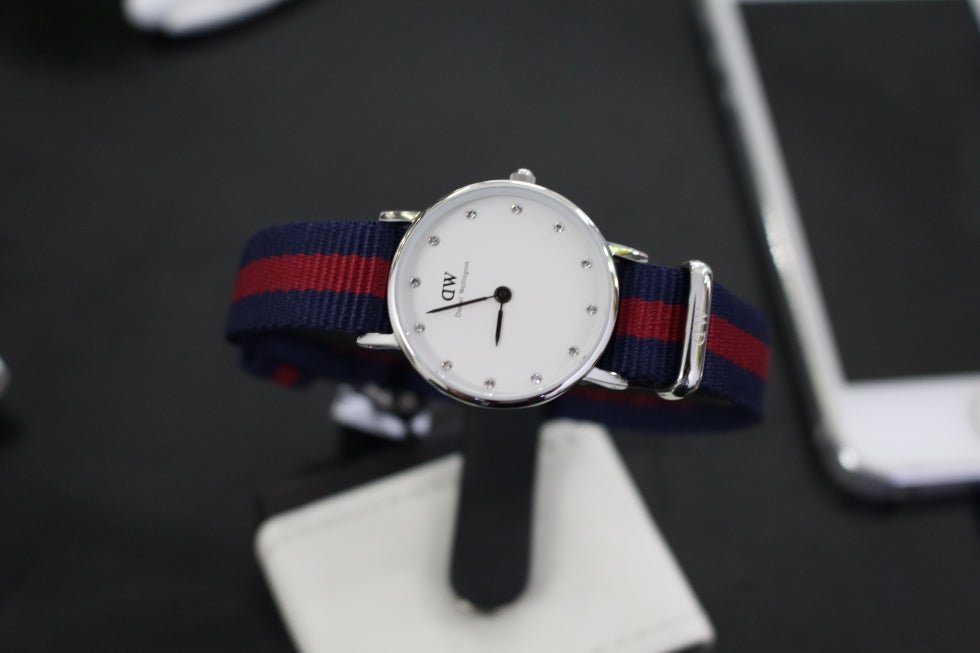 Daniel Wellington Classy Oxford White Dial Two Tone Nylon Strap Watch For Women - DW00100072