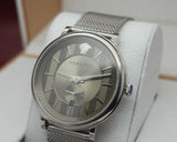 Versace V-Circle Silver Dial Silver Mesh Bracelet Watch for Men - VBQ060017