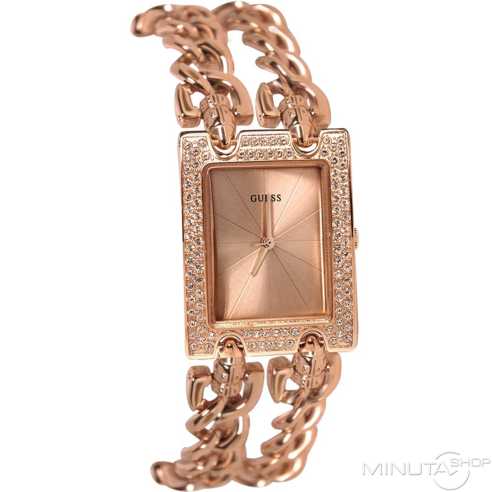 Guess Mod Heavy Metal Diamonds Rose Gold Dial Rose Gold Steel Strap Watch for Women - W0072L3