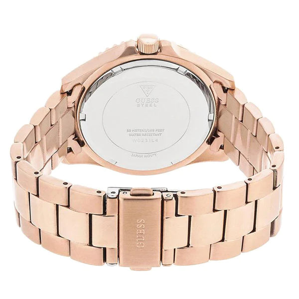 Guess BFF Multifunction Rose Gold Dial Rose Gold Steel Strap Watch for Women - W0231L4