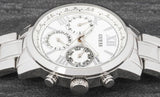 Guess Sunrise Multifunction Quartz White Dial Silver Steel Strap Watch For Women - W0330L3