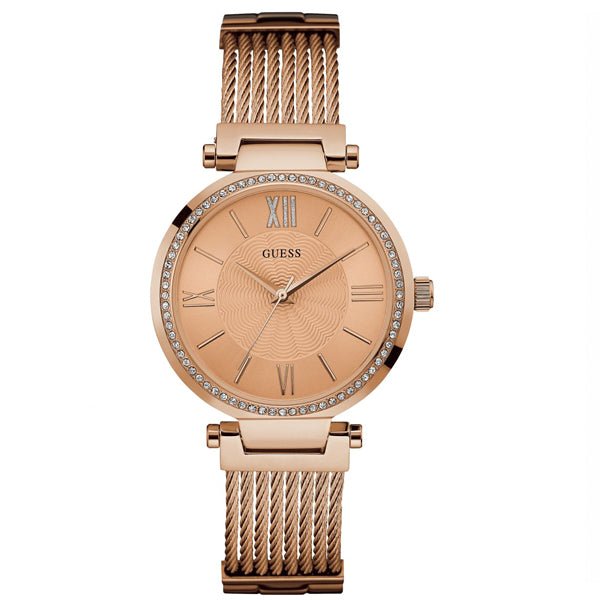 Guess Soho Rose Gold Dial Stainless Steel Watch For Women - W0638L4