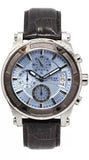 Guess Pinnacle Chronograph Quartz Blue Dial Brown Leather Strap Watch For Men - W0673G1