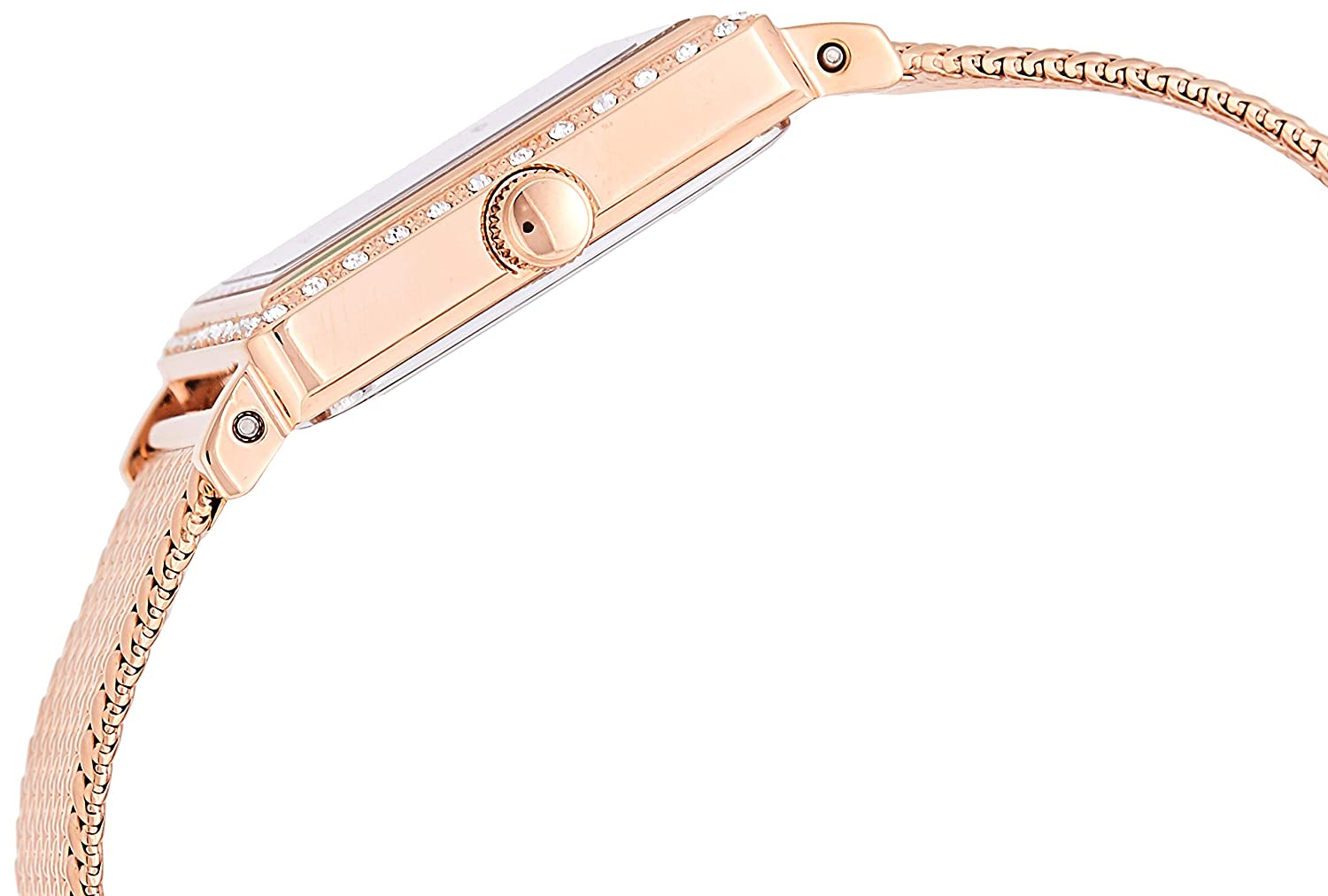 Guess Highline Off White Dial Rose Gold Stainless Steel Mesh Strap Watch For Women - W0826L3
