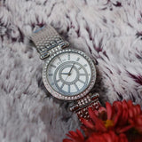 Guess Muse Quartz White Dial Silver Steel Strap Watch For Women - W1008l1