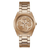 Guess G-Twist Rose Gold Dial Rose Gold Steel Strap Watch for Women - W1082L3