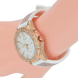 Guess Swirl Quartz Silver Dial White Rubber Strap Watch For Women - W1096l2