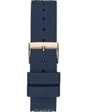 Guess Swirl Analog Quartz White Dial Blue Rubber Strap Watch for Women - W1096L4