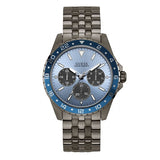 Guess Odyssey Quartz Blue Dial Gunmetal Steel Strap Watch For Men - W1107G5
