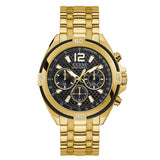 Guess Surge Chronograph Black Dial Gold Steel Strap Watch for Men - W1258G2