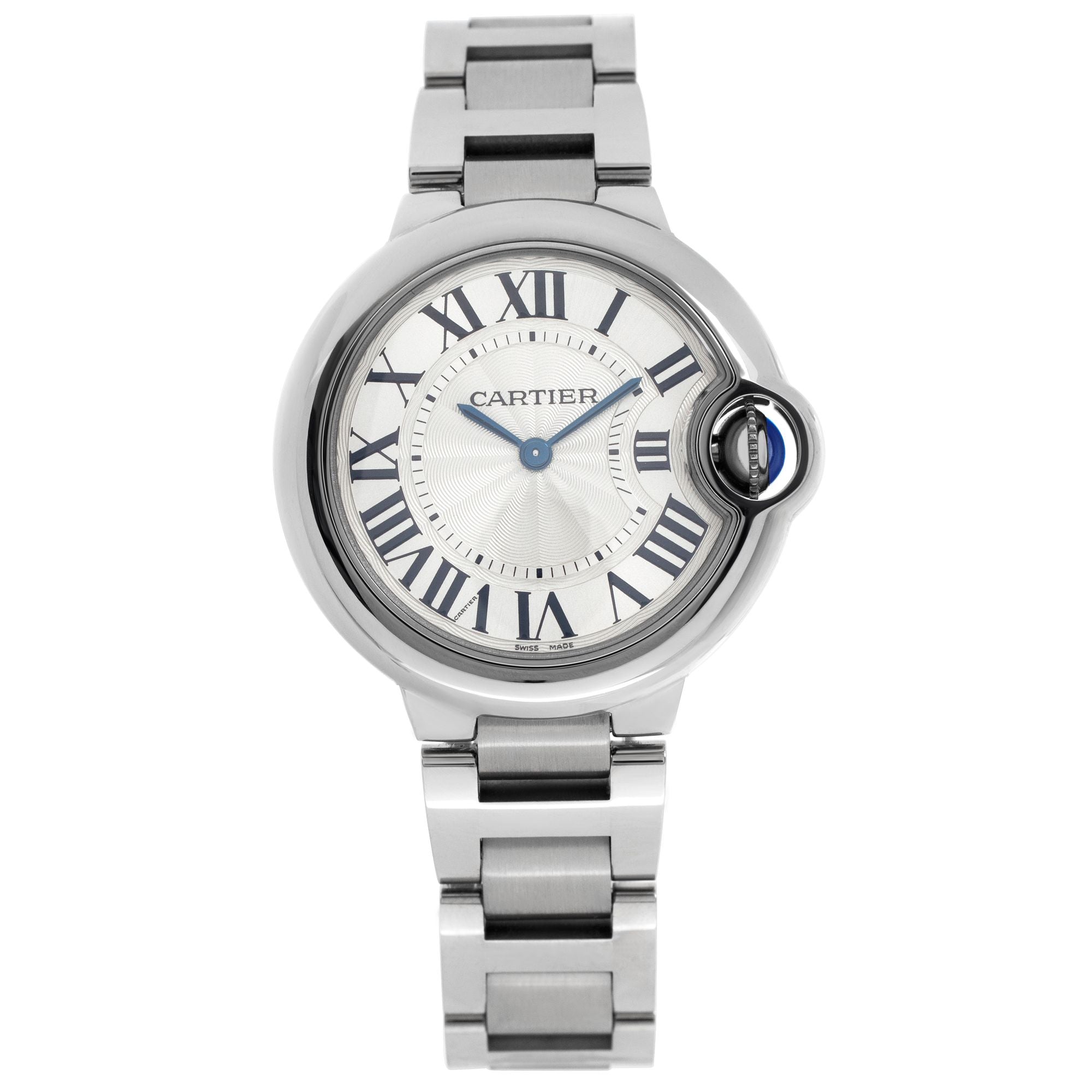 Cartier Ballen Bleu De Cartier Silver Dial Silver Steel Strap Watch for Women - W6920084