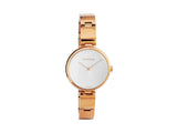 Calvin Klein Wavy White Dial Rose Gold Steel Strap Watch for Women - K9U23646
