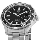 Tag Heuer Aquaracer Caliber 5 Automatic Black Dial Silver Steel Strap Watch for Men - WAK2110.BA0830