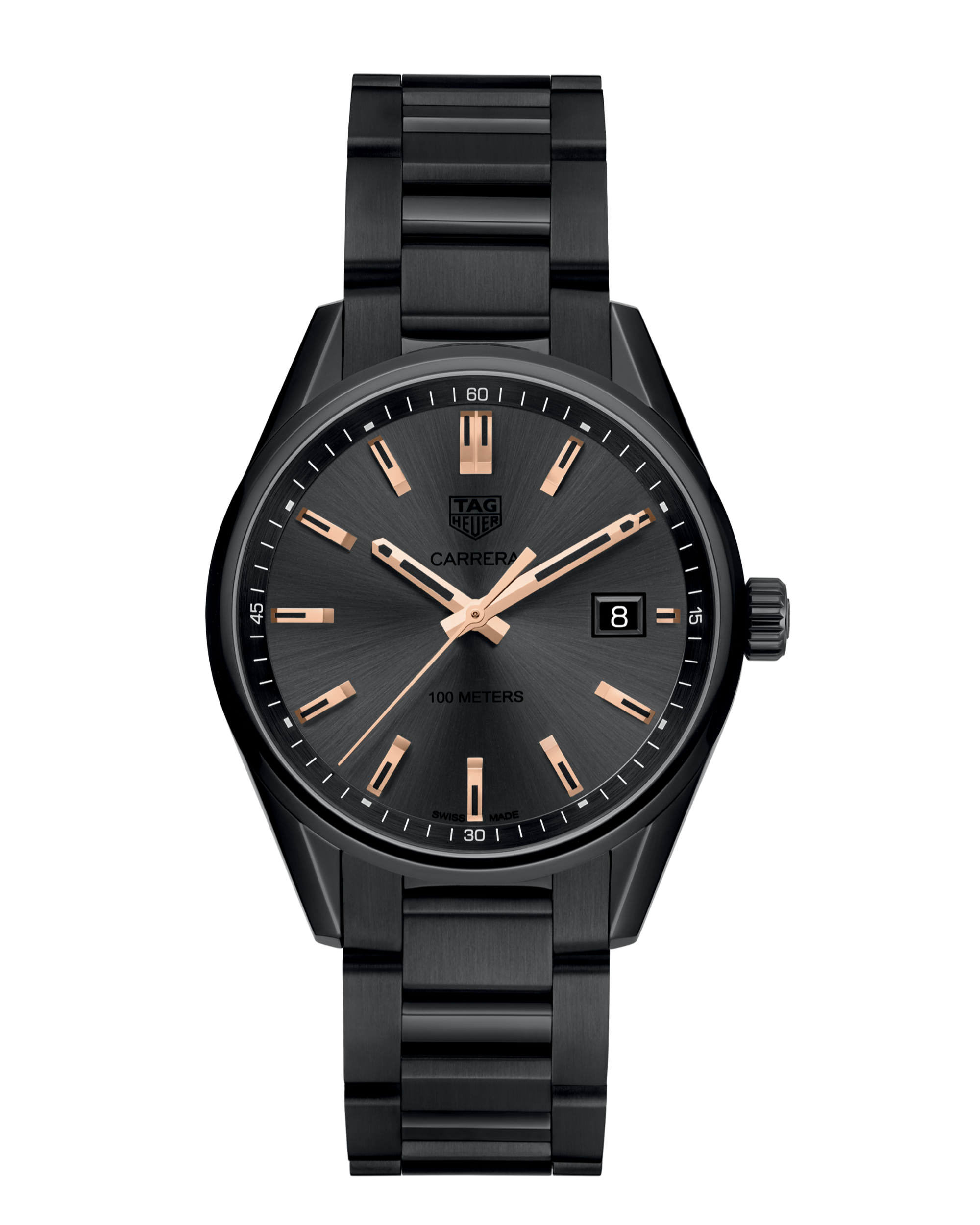 Tag Heuer Carrera Special Edition Black Dial Black Steel Strap Watch for Women - WAR1113.BA0602