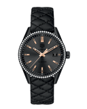 Tag Heuer Carrera Diamonds Anthracite Black Dial Black Leather Strap Watch for Women - WAR1115.FC6392