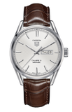 Tag Heuer Carrera Calibre 5 Automatic White Dial Brown Leather Strap Watch for Men - WAR201B.FC6291
