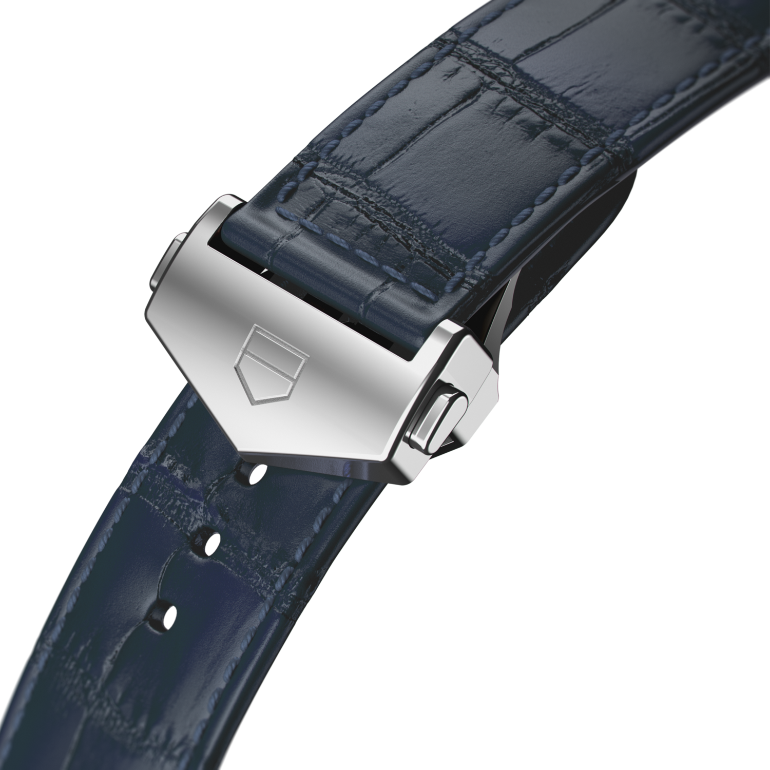 Tag Heuer Carrera Calibre 5 Automatic Blue Dial Blue Leather Strap Watch for Men - WAR201E.FC6292