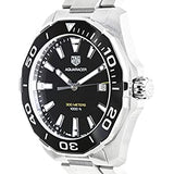 Tag Heuer Aquaracer Quartz Black Dial Silver Steel Strap Watch for Men - WAY101A.BA0746