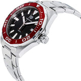 Tag Heuer Aquaracer Black Dial Silver Steel Strap Watch for Men - WAY101B.BA0746