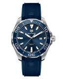 Tag Heuer Aquaracer Quartz Blue Dial Blue Rubber Strap Watch for Men - WAY101C.FC6153