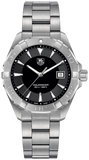 Tag Heuer Aquaracer Quartz Black Dial Silver Steel Strap Watch for Men - WAY1110.BA0928