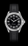 Tag Heuer Aquaracer Quartz Black Dial Black Rubber Strap Watch for Men - WAY1110.FT8021