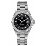 Tag Heuer Aquaracer Quartz Black Dial Silver Steel Strap Watch for Men - WAY1110.BA0928