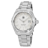 Tag Heuer Aquaracer Quartz White Dial Silver Steel Strap Watch for Men - WAY1111.BA0928