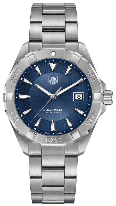 Tag Heuer Aquaracer Quartz Blue Dial Silver Steel Strap Watch for Men - WAY1112.BA0928