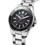 Tag Heuer Aquaracer Quartz Black Dial Silver Steel Strap Watch for Women - WAY131K.BA0748