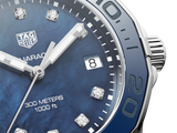 Tag Heuer Aquaracer Quartz Mother of Pearl Blue Dial Blue NATO Strap Watch for Women - WAY131L.FT6091