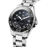 Tag Heuer Aquaracer Quartz Black Dial Silver Steel Strap Watch for Women - WAY131M.BA0748