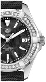 Tag Heuer Aquaracer Diamonds Mother of Pearl Black Dial Black Nylon Strap Watch for Women - WAY131P.FT6092
