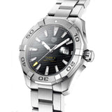 Tag Heuer Aquaracer Automatic Black Dial Silver Steel Strap Watch for Men - WAY2010.BA0927
