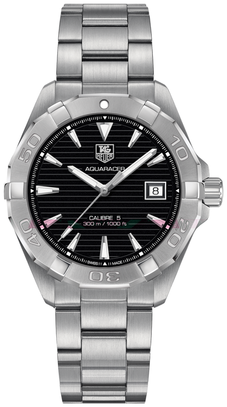Tag Heuer Aquaracer Automatic Black Dial Silver Steel Strap Watch for Men - WAY2110.BA0928
