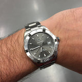 Tag Heuer Aquaracer Automatic Anthracite Grey Dial Silver Steel Strap Watch for Men - WAY2113.BA0928