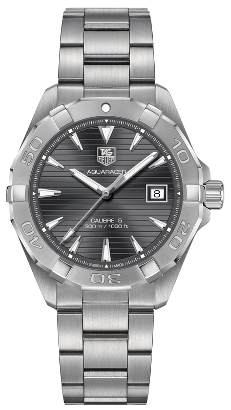 Tag Heuer Aquaracer Automatic Anthracite Grey Dial Silver Steel Strap Watch for Men - WAY2113.BA0928