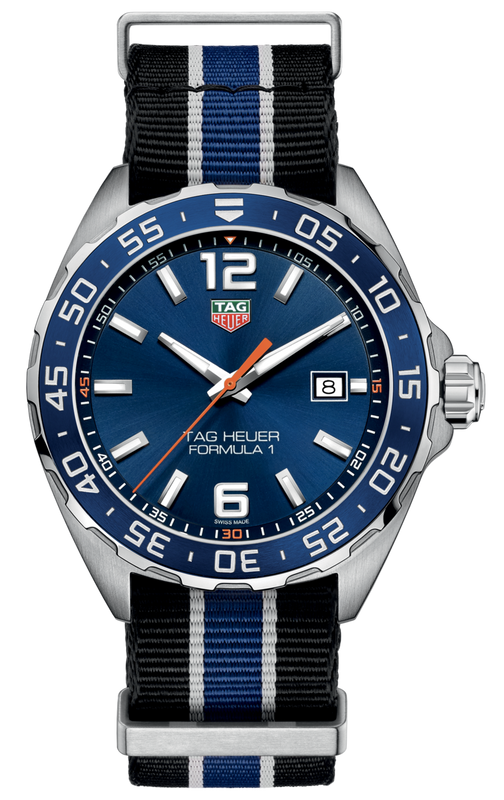 Tag Heuer Formula 1 Quartz Blue Dial Two Tone NATO Strap Watch for Men - WAZ1010.FC8197