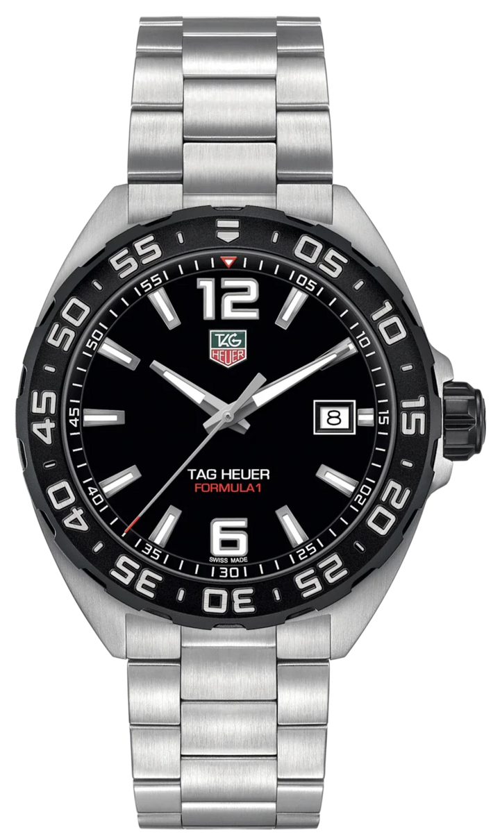 Tag Heuer Formula 1 Quartz Black Dial Silver Steel Strap Watch for Men - WAZ1110.BA0875