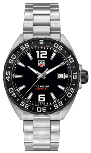 Tag Heuer Formula 1 Quartz Black Dial Silver Steel Strap Watch for Men - WAZ1110.BA0875
