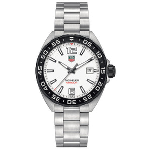 Tag Heuer Formula 1 White Dial Silver Steel Strap Watch for Men - WAZ1111.BA0875