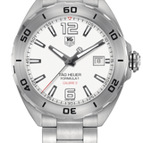 Tag Heuer Formula 1 Calibre 5 Automatic White Dial Silver Steel Strap Watch for Men - WAZ2114.BA0875